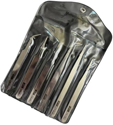Juego de 6 pinzas de acero inoxidable para entusiastas de modelos y técnicos de laboratorio, juego de pinzas de punta fina