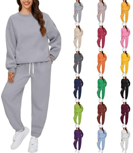 HOOUDO women's tracksuits Tracksuit Womens Full Set Long Sleeve Sweatshirts Sweatpants Loungewear Sets with Pockets Sweatshirt Pants Joggings Suits Sportwear Yoga Gym Workout Outfits Activewear