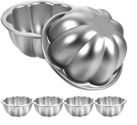 Juego de 6 moldes pequeños de metal para hornear magdalenas, gelatina, pudín, pasteles y tartas con construcción de aleación de aluminio no y duradera