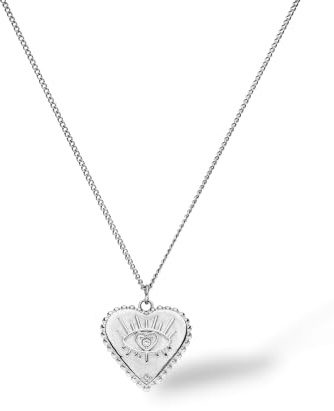 Purelei Herz Kette mit Auge – Edelstahl 18K vergoldet/rosévergoldet/silber – Zirkonia Schmuckstein – Verstellbar 50–55 cm – Damen Halskette mit Herzanhänger