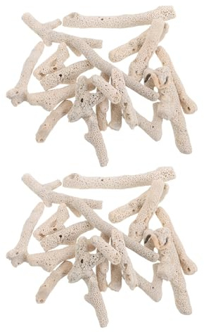 ROMISBABA 2 Paquetes de Piedras de Coral Natural para Acuario 250 G Grava Decorativa Triturada para Filtración y Paisajismo Acuático Acondicionador de Ph para Tanque de Peces