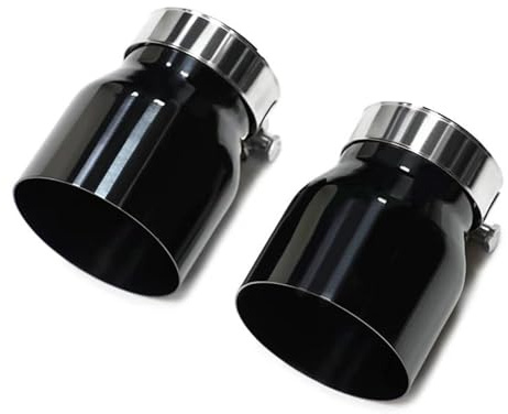 Auspuffblenden 2 Stück/Lot Auspuffblenden für BMW F22 F23 M235i M240i F20 F21 M135i F30 F31 F32 F33 F36 ID60mm Schalldämpfer Auspuffendrohre (Schwarz)