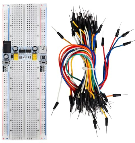 Akfldms MB102 for Solderless White Breadboard Power Supply Module-2-Way 3.3V/5V Output for Solderless White Breadboard Prototyping