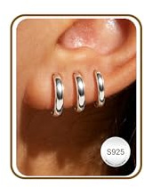 SMILYA 3 Paar Ohrringe Gold für Damen Gold Ohrring Creolen Stacks Silber Ohrringe Gold Hoops Earrings Schmuckgeschenke
