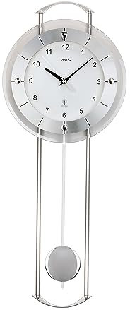 AMS Funk Pendeluhr, Holz, Alu, 73 x 31 x 18 cm