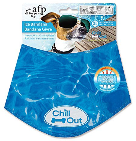 All For Paws Chill Out Dog Cooling Bandana, XL | Stylish Water Splash Design, Soak in Water to Cool, Velcro Fastening, Hand Wash