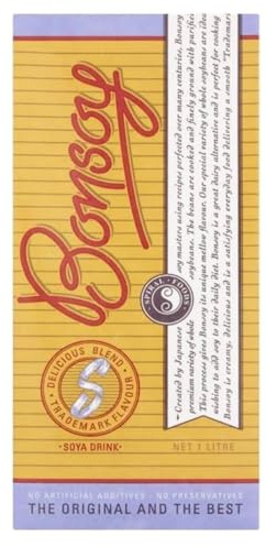 Bonsoy Soya Milk 1L (6 Pack) | Premium Dairy-Free & Lactose-Free Milk Alternative| No Added Cane Sugar, Low Fat & Low Cholesterol | Barista-Quality Soy Drink for Coffee, Cereal & Healthy Living