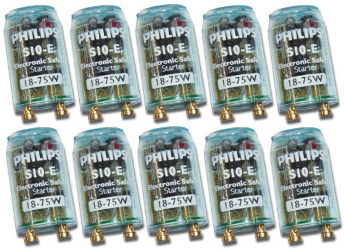 10 Stück Philips Starter S10-E Elektronik Starter für Leuchtstoffröhren von 18-75 Watt
