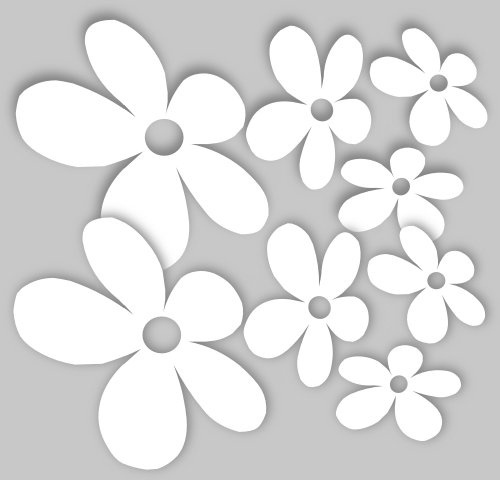 Waschstrassenfest Autoaufkleber Blumen - Mixed Flower 3 weiß - oder Wandtattoo selbstklebende Aufkleber fürs Auto, Blumensticker Wandsticker Out- & Indoor, Wandbild & Fensterbild wählen Sie aus 32 Farben!