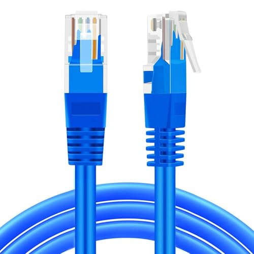 TNP Cat 5e Ethernet Cable 25ft, Cat 5 Internet Patch Cable Cat5e Cable RJ45 Connector LAN Network Cable Cat5 Wire Patch Cord Snagless Computer Ether Wire (25 Foot Blue)