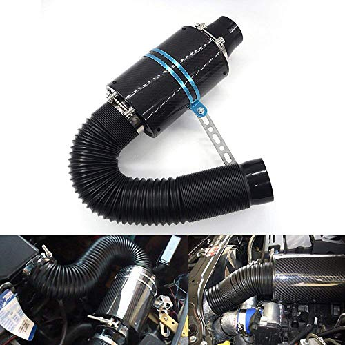 VerRich Système d'admission d'air froid en fibre de carbone, Série 76 mm Filtre à air de voiture