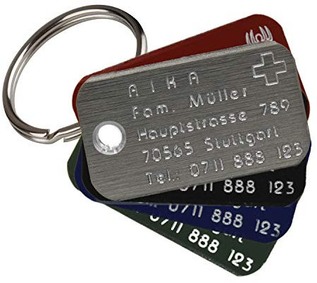 Raftsman Hundemarke mit Gravur - ID Tag - Adressanhänger - Adressschild - Individuell - Personalisiert - Diamantgravur (Edel) - 1 Stück