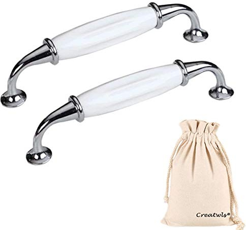 Creatwls 2pcs Europäischer Stil Schränke Schrank Tür Schublade Knöpfe Küche Möbel Griff Knauf Porzellan Möbelknöpfe