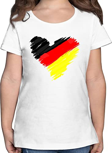 Shirtracer - T-Shirt Mädchen - Fußball EM - Deutschland WM Herz