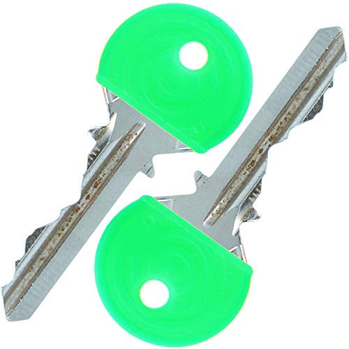 White Hinge 2x Neon Green Key Cover Caps fits Standard Keys Bright Fluorescent Colour Easy ID Lock Identifier