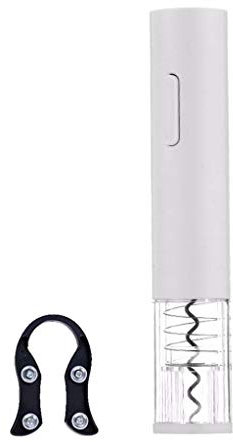 Bascar - Abrebotellas eléctrico, sacacorchos automático Bi-Comfort, cortador de aluminio, Blanco