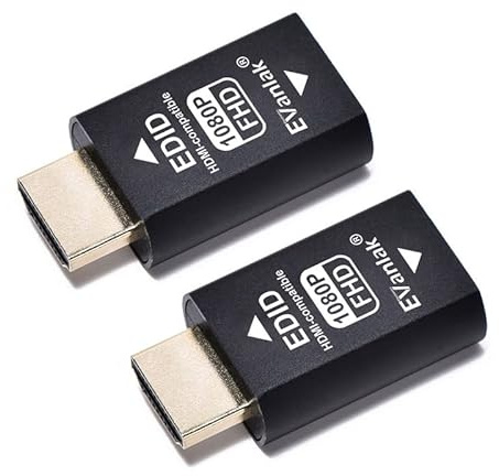 EVanlak HDMI-Emulator-Adapter (3. Generation), kompatibel mit Mac Thunderbolt auf HDMI-Switches/Extender/AV-Receiver/Video-Splitter, 1080 X 1920bei 60 Hz, 1 Stück……