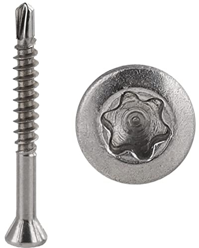 FASTON Dielenschrauben mit Linsenkopf 3,2x35 mm Edelstahl A2 V2A (200 Stück) TORX Innensechsrund kleiner Zierkopf Holzschrauben