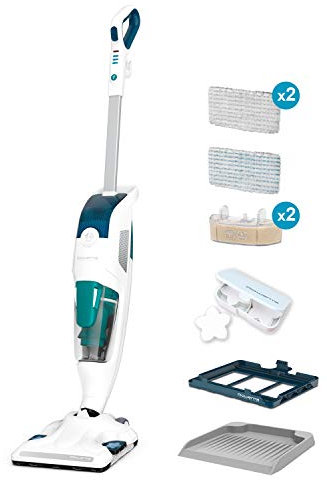 Rowenta RY7757 Clean & Steam Revolution Aspirapolvere a Vapore, Lavapavimenti Multisuperficie, Aspira, Lava e Igienizza Insieme, Elimina Germi e Batteri, Serbatoio Amovibile, Senza Sacco