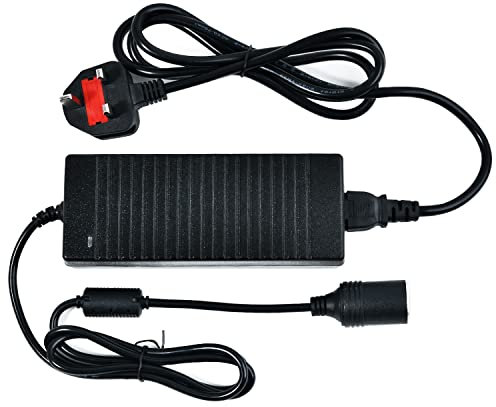 Amacam AC to DC Power Transformer 240V to 12V 10A with UK Plug for Portable Fridges Tyre Inflators Cool Boxes Caravans Campervans & 12V Power Tools