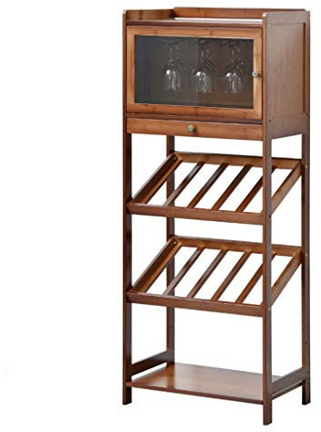 MYBA Weinregal Massivholz-Weinregal Europäisches Weinregal Freistehende Bodenweinlagerung Ausstellungsstand Weinflasche Rack-Wein Storage Rack Flaschenregal (Color : G)