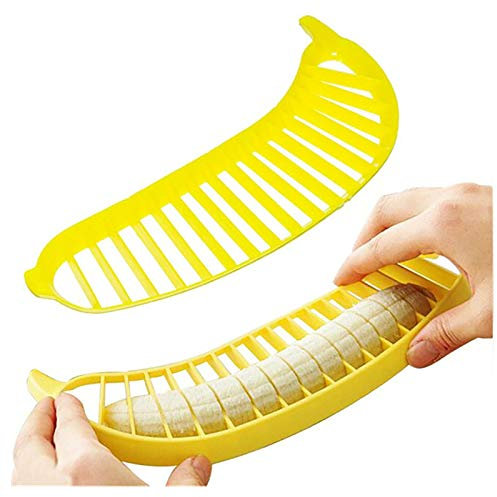XIMIN Bananenschneider 25 X 7 X 1,4 Cm, Lebensmittel Qualität Kunststoff Salat Obstschäler Cutter Chopper Obsthacker, Schneiden Sie Eine Banane In Stücke, Für Obstsalate