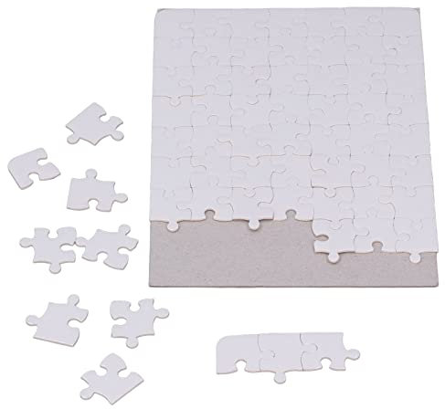6 Set 13 X 18 Cm 63 Teile Weißes Puzzle Blanko-Puzzle Sublimation Heat Press Transfer Puzzles Sublimation Blanks Puzzles Weiße Montage DIY für Kinder