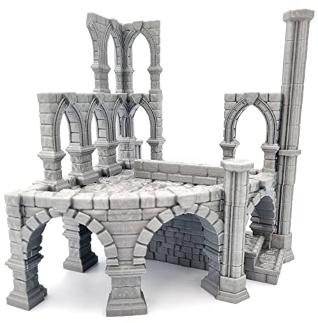Q P Quality Printing 3D – Battle Ruined Building Säulen, Geländelandschaft für Tisch & RPG 28–32 mm Miniaturen, Wargame Requisiten, DnD D&D, 3D-gedruckt und lackierbar