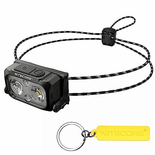 Nitecore Lampe frontale ultra-légère pour l'extérieur NU21 de 360 lumens avec double faisceau et USB-C (Noir)