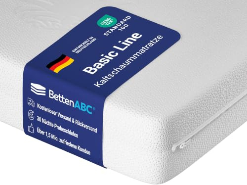 BettenABC - Komfortschaummatratze Basic-Line - 120x200 cm - Ergonomisch - Abnehmbarer & waschbarer Aloe Vera-Bezug - für verstellbare & elektrische Lattenroste geeignet - Lieferung per Paket