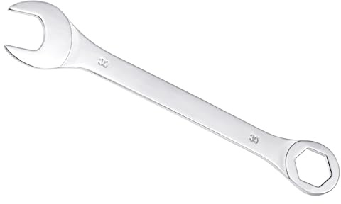 CoCud Llave Combinada, 30mm Métrica Caja Extremo Abierto Diseño de 6 Puntos con Desplazamiento de 15 Grados, Doble Extremo Caja y Extremo Abierto