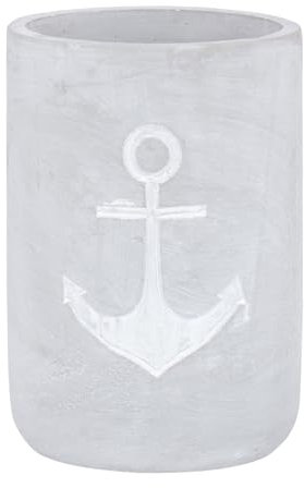 levandeo Enfriador de vino, hormigón, gris, H22 cm, enfriador de botellas de champán, ancla marítima, decoración de mesa