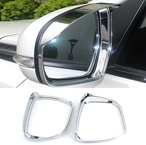 AMGASMG Auto Rückspiegel Regenschutz für Nissan Qashqai J11 2016-2020, Kohlefaser ABS Seitenspiegel Regenschutz Augenbraue Sonnenblende, Wing Mirror Rain Deflector, Chrome