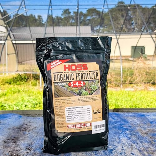 HOSS Complete Organic Fertilizer | 5-4 - 3 Plus 9% Calcium | Great for Vegetable Gardens | OMRI Certified for Organic Growing (1, 10 lbs)