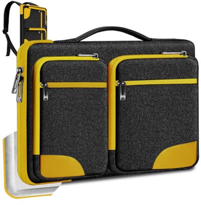HSEOK Ultra-Slim Laptop Case 17 17.3 inches Sleeve Protective PC Briefcase for Commuting and Business trip，Yellow
