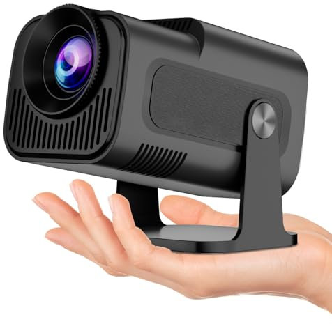Proiettore intelligente 4K 1080P con app integrate, WiFi Bluetooth, Keystone automatico, tiro corto e regolabile 270 – HY320 HY300 mini pellicola portatile per esterni (nero)