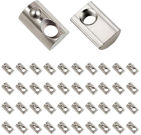 KUKUJIWA 42pcs Nutensteine mit kugel Nut M8, Aluprofil Nutensteine Zentrierung Kugel T Nutsteine Schrauben Set, Gleitmuttern Hammermutter für Aluminiumprofil-Extrusionsschlitz 40-Serie