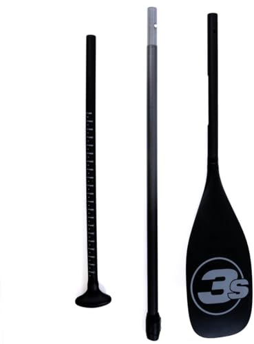 3s-sup SUP Paddel Full Carbon Telescope Paddel 3-teilig I Leicht und robust I Verstellbar 170-215 cm I Anti-Twist-Technologie I Schwimmfähig I Ideal für Alle SUP Einsatzgebiete