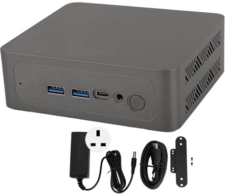ciciglow Small Gaming Computer, Portable Desktop Mini PC with WiFi 6E, Dual Screen Support, Energy-saving and Speedy NVMe SSD, 5.2, Small Form Factor (UK Plug 16GB+1T)