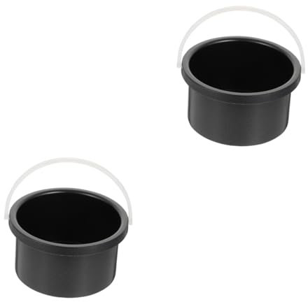 Healeved 2pièces Pot à Cire Aluminium Noir Accessoire Fiable Pour Fondre La Cire Contenant De Fusion Pratique Pour Épilation à Domicile Et Salon
