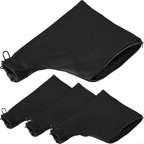 Lot de 4 sacs de collecte de poussière noirs pour scie à onglet modèle 255 avec support filaire réglable, sacs collecteurs de poussière pour scie à onglet, ponceuse à courroie de réservoir, rabot de