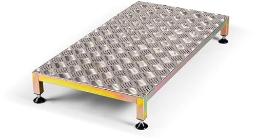 The Ramp People Aluminium Half Step Adjustable (760mm x 405mm) | Non Slip Outdoor Half Step Mobility Aid Metal 300kg Capacity Portable