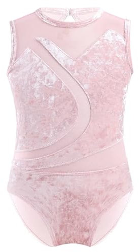 YGLEEULI Turnanzug Mädchen Ballettanzug, ärmellos, Gymnastikanzug, Tanzbekleidung, Strass-Glitzer, Trainingskostüm(Color2,13-14Y)