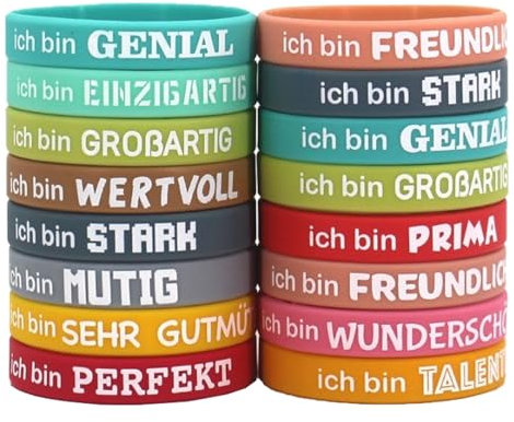 QINGYIWL 40 Stück Motivationsarmbänder, Silikon Armbänder mit Inspirierenden Sprüchen Mutmacher Geschenke Motivierende Gummiarmbänder Party Mitgebsel für Teenager Schüler Kollege