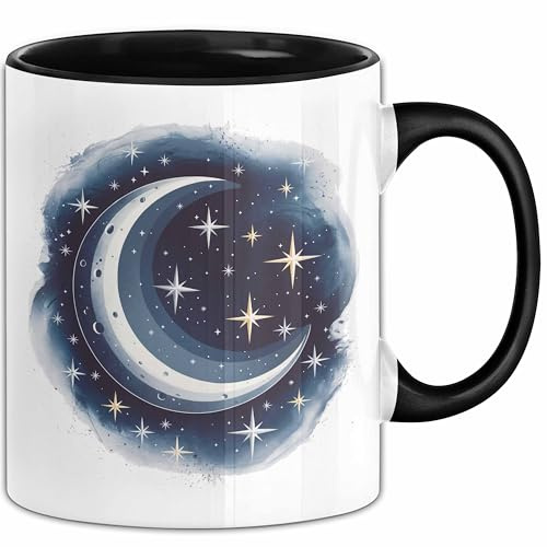 Astronomie Tasse Geschenkidee für Sternengucker Spruch (Schwarz)