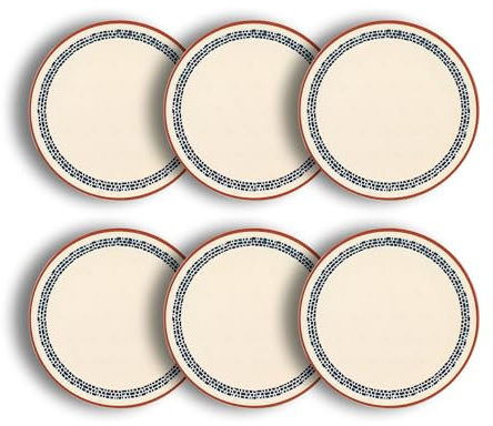 NOVASTYL - Lot 6 assiettes plates amatxi 25cm en faience blanc - 2614790