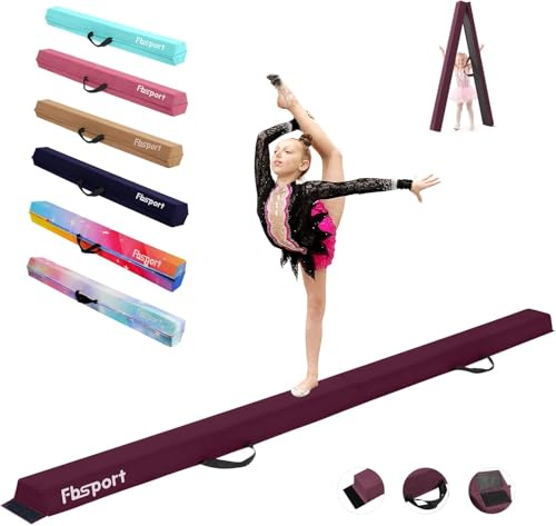 FBSPORT Barra di bilanciamento pieghevole, 270 cm, barra di bilanciamento per ginnastica, pavimento da ginnastica, strato floccante di equilibrio, attrezzature per il fitness per bambini