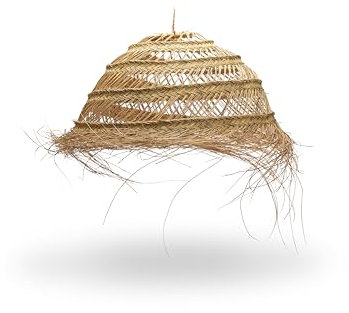 Pantalla de Lámpara Colgante Marroquí, Ratán Natural Trenzado, 45x25cm, Diseño Artesanal