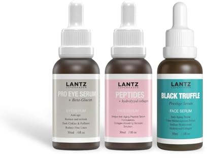 Lantz Copenhagen Timeless Beauty Trio – 3er Set Anti-Aging Seren für Augen, Feuchtigkeit & Glow – Parfümfrei, lichttherapie-kompatibel