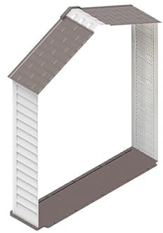 Brigros - Casetta Da Giardino In HDPE Dimensioni 211,2x114,7x252 Cm Con Pavimento Antiscivolo, Doppia Porta Con Finestre E Tetto Spiovente, Prefabbricato Da Esterno Estensibile (Estensione)